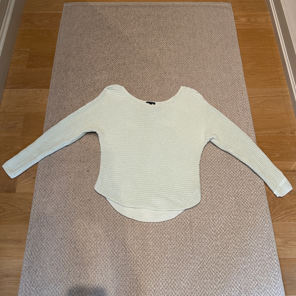 Intermix slouchy boatneck mint green sweater